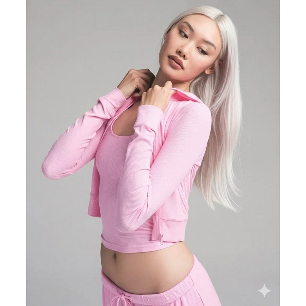 New Skims Soft Lounge Zip Up Hoodie Limited Edition Bubblegum Pink Small S NWT